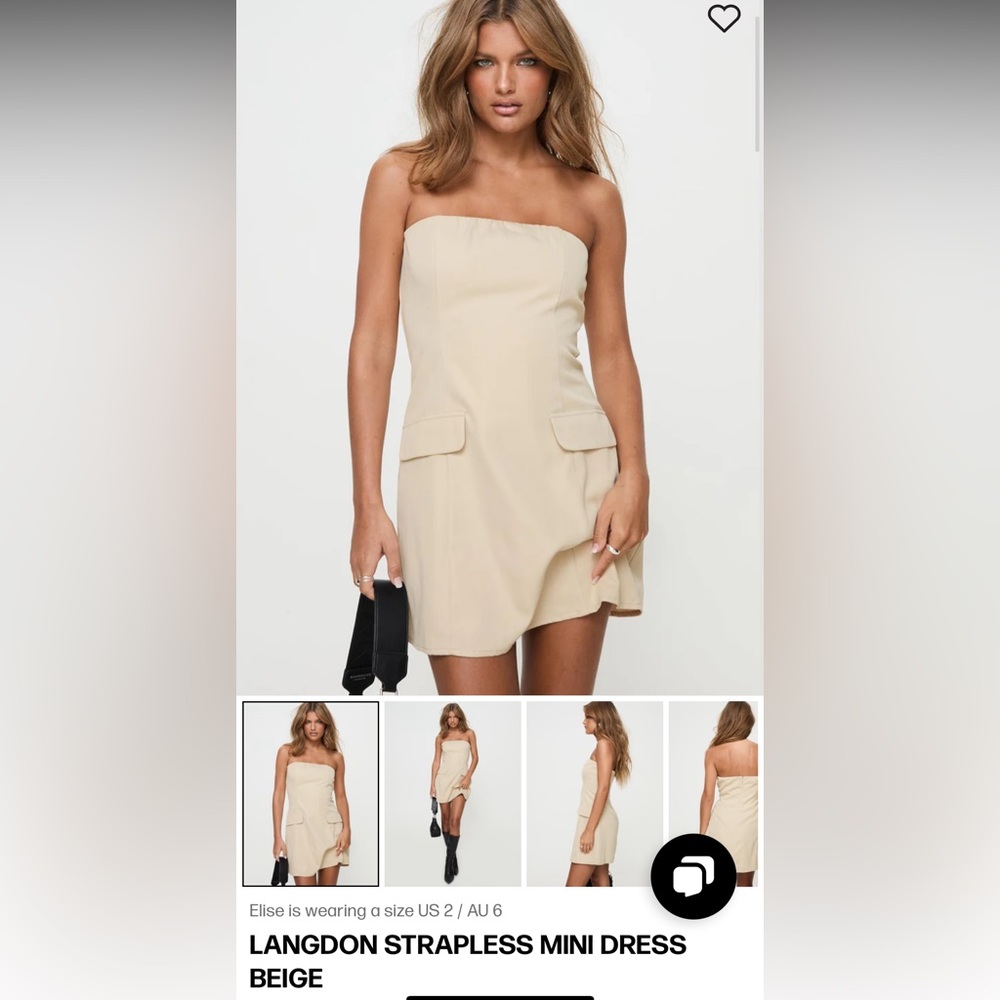 Princess Polly Strapless Dress *New with Tags*